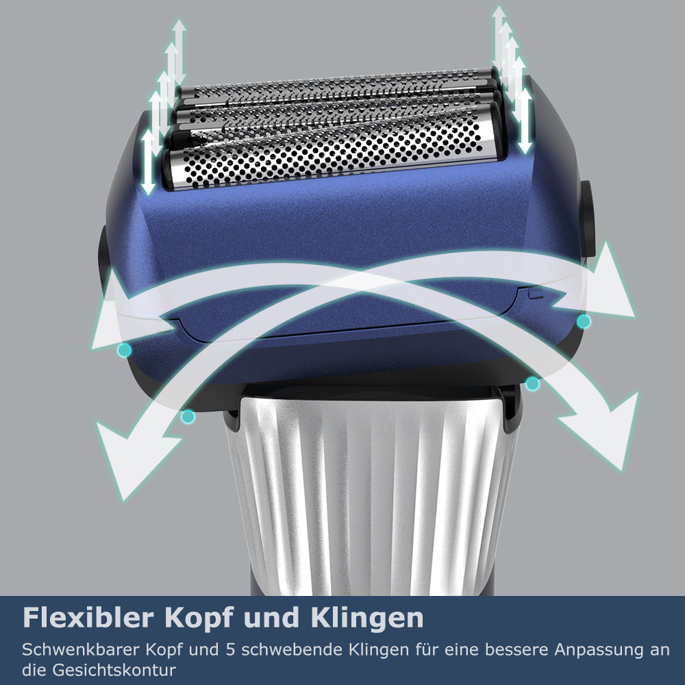 Qimmaol FK705 Elektrischer Folienrasierer 5 Klingen Pro