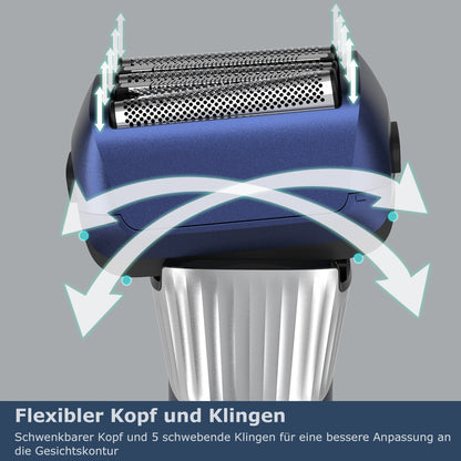 Qimmaol FK705 Elektrischer Folienrasierer 5 Klingen Pro