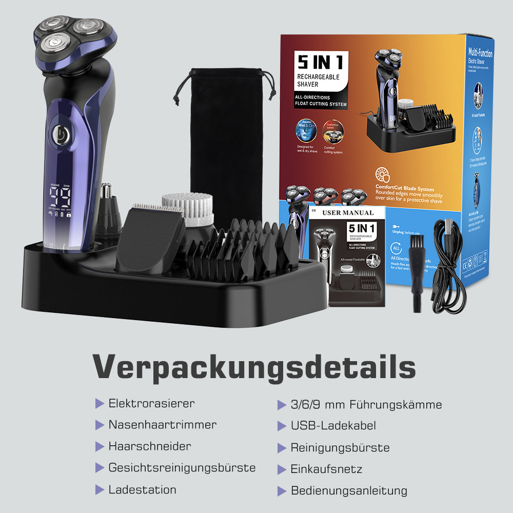 FK8600 Multifunktionales Elektrorasierer-Set Metallic Blau