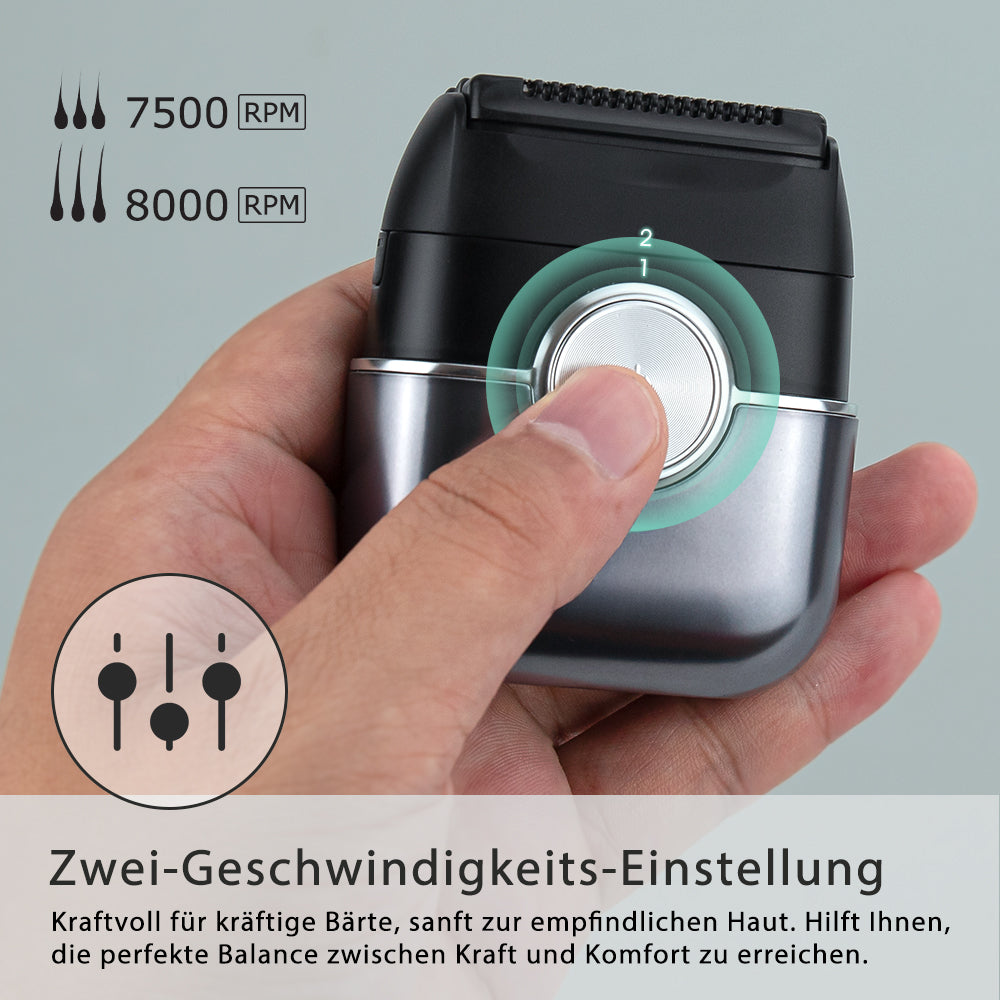 Qimmaol FK706 Mini Rasierer Herren Elektrisch mit Reiseetui