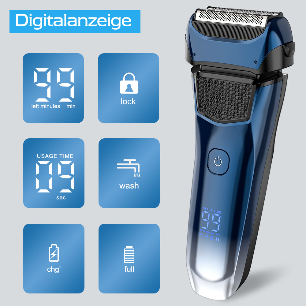 Qimmaol FK609 Folienrasierer für Männer, Farbverlauf blau