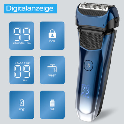 Qimmaol FK609 Folienrasierer für Männer, Farbverlauf blau