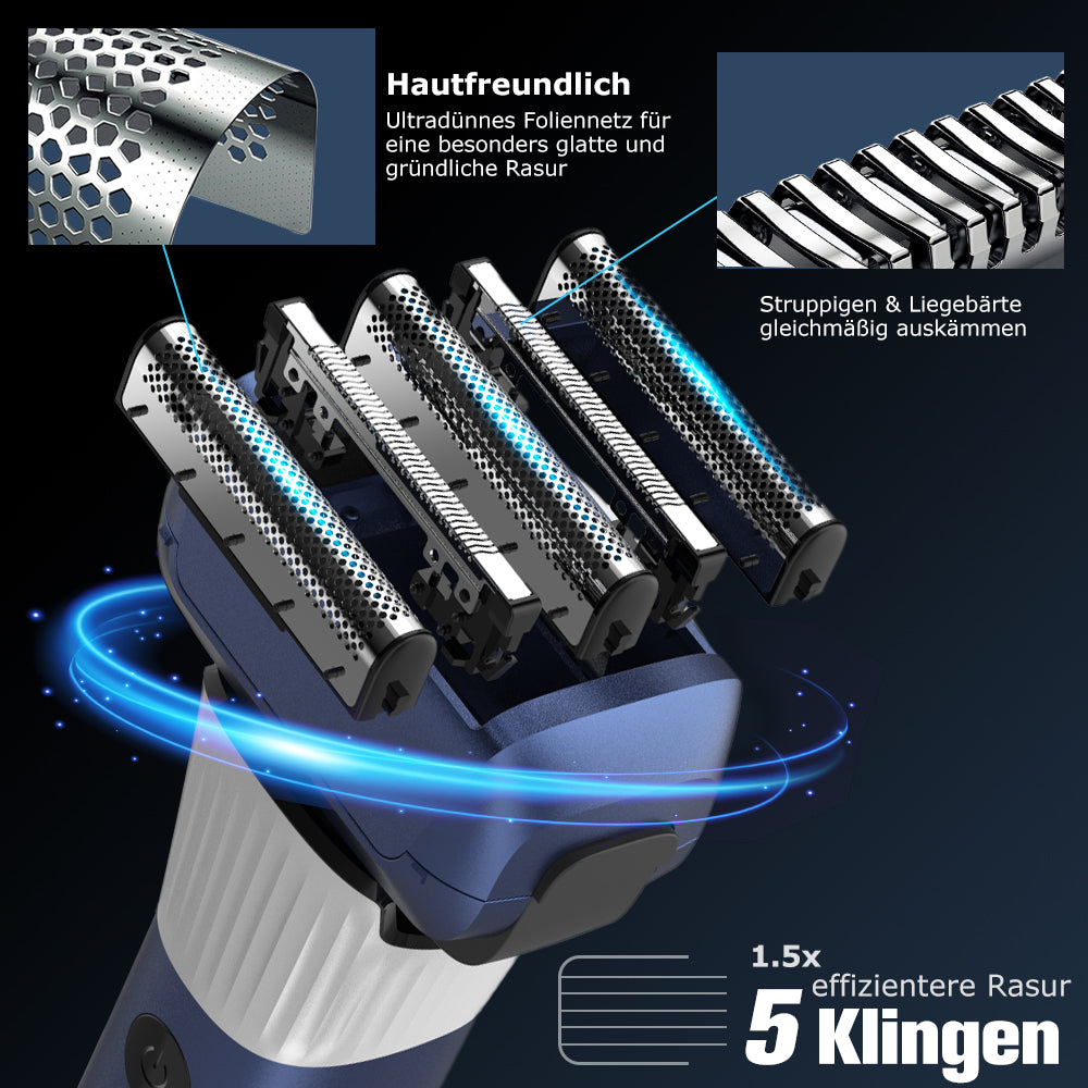 Qimmaol FK705 Elektrischer Folienrasierer 5 Klingen Pro