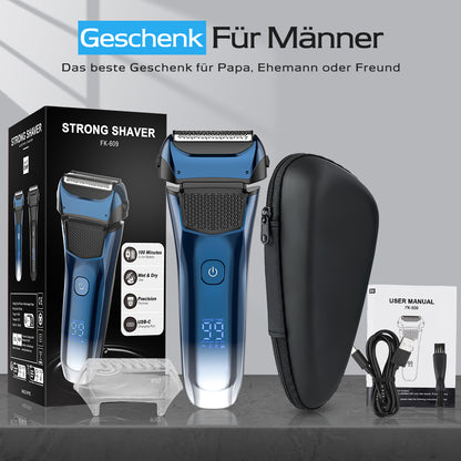 Qimmaol FK609 Folienrasierer für Männer, Farbverlauf blau
