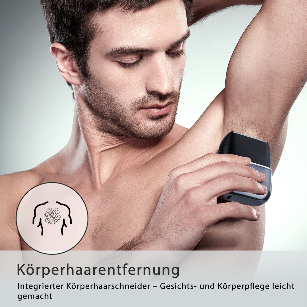 Qimmaol FK706 Mini Rasierer Herren Elektrisch mit Reiseetui