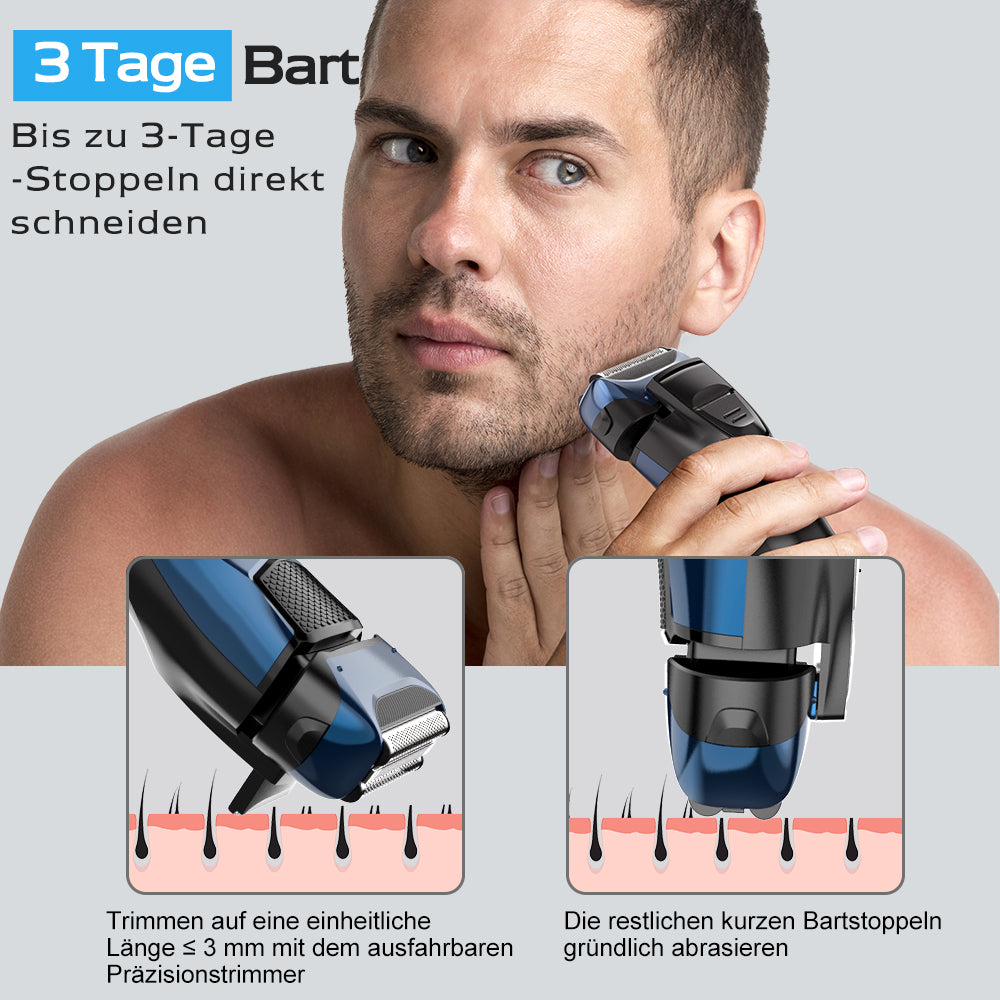 Qimmaol FK609 Folienrasierer für Männer, Farbverlauf blau