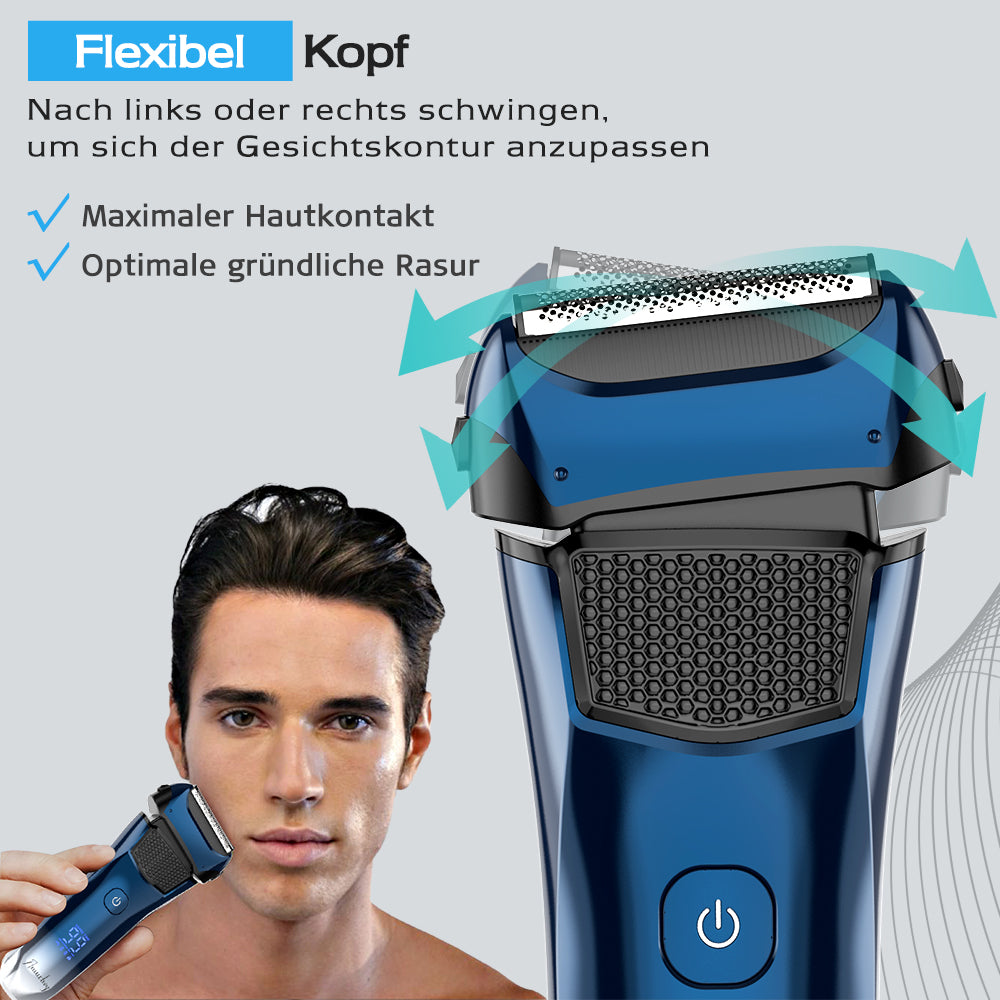 Qimmaol FK609 Folienrasierer für Männer, Farbverlauf blau