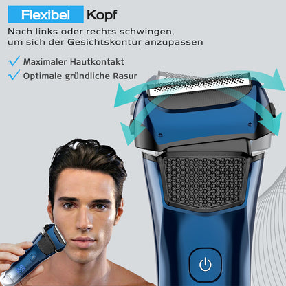 Qimmaol FK609 Folienrasierer für Männer, Farbverlauf blau